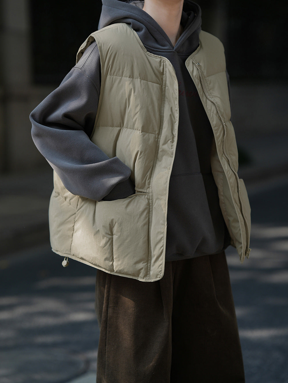 【Y80882】 實拍保暖白鴨絨50%羽絨背心251023