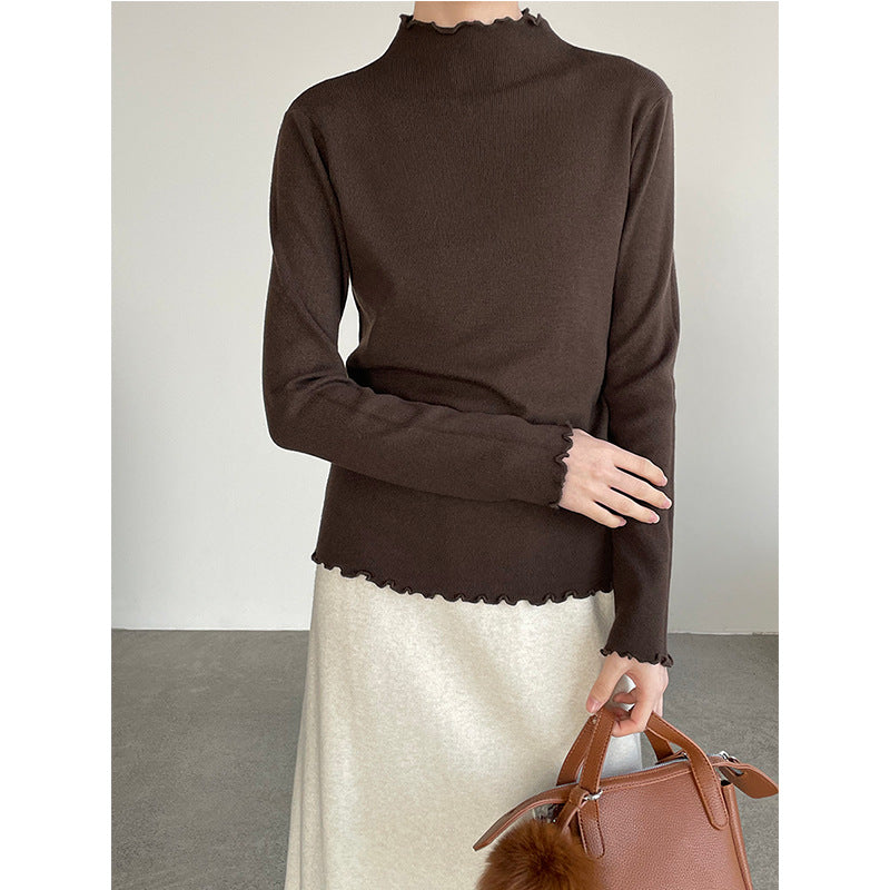 【cimYL223】實拍氣質安迪絨木耳邊針織衫251201