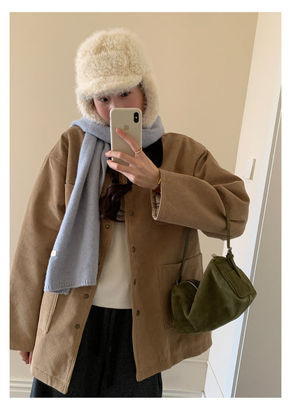 【H5500】實拍 復古燈芯絨加厚夾棉大衣外套251118