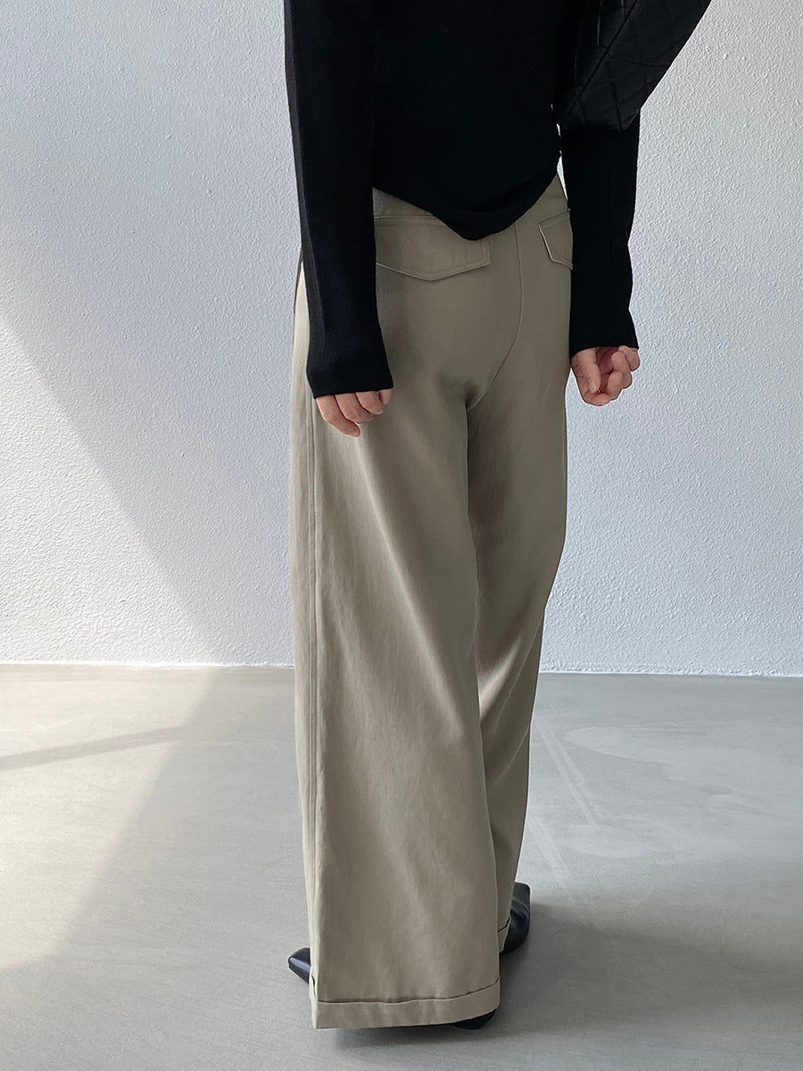 【cim1678】實拍法式高級優雅感顯瘦天絲棉直筒褲251030