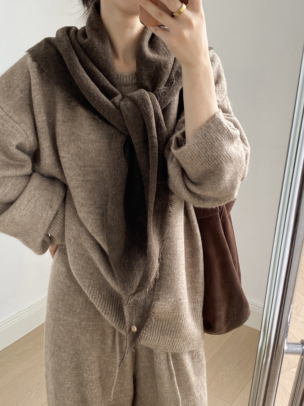 【YP1015】 實拍寬鬆針織毛衣＋休閒針織長褲 套裝251023