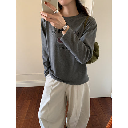 【H5497】實拍德絨加厚磨毛長袖T恤251118