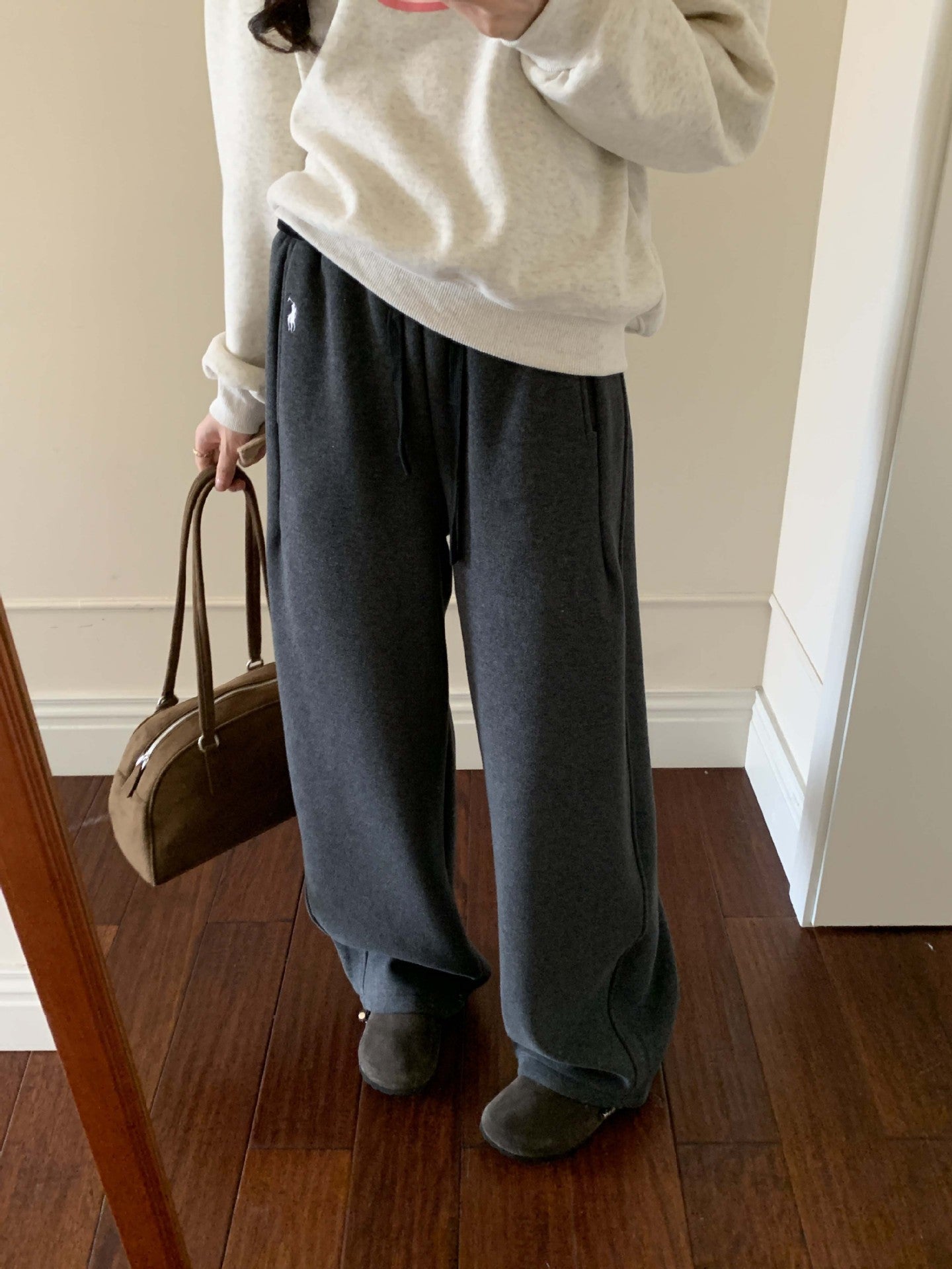 【H5508】實拍M~XL懶懶加厚奧粒絨舒適休閒彎刀褲型251118