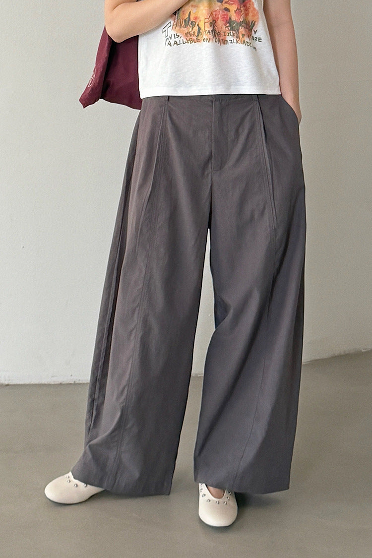 【LD11359】S~XL神級垂墜大長腿👖立體剪裁天絲棉高腰西裝寬褲/落地褲260622