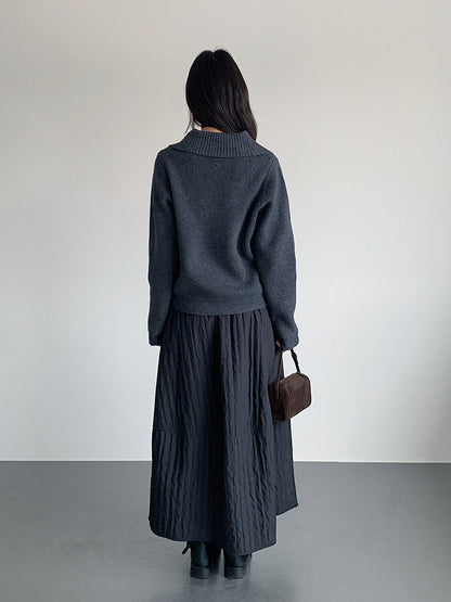 【LD11017】實拍日系加厚棉感保暖高腰花苞裙（左右有口袋）251110