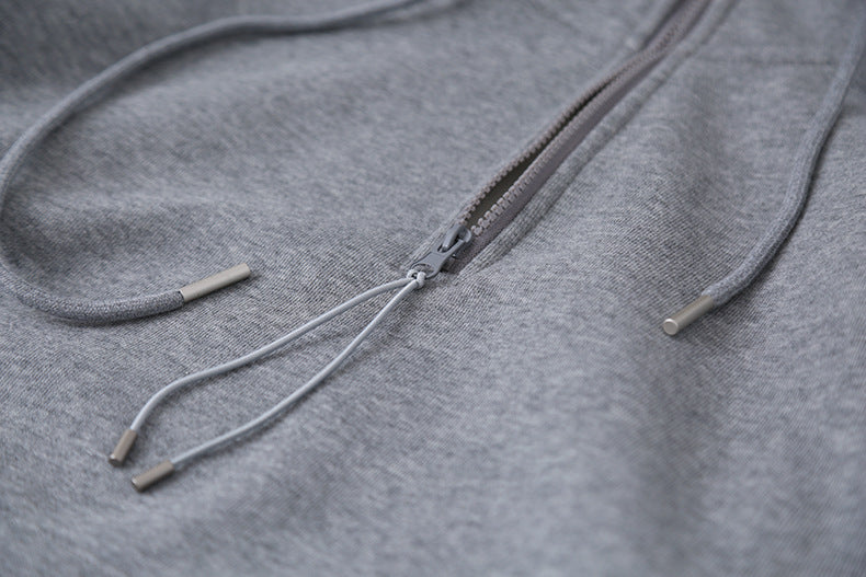 【LD11064】實拍慵懶灰色加絨加厚連帽寬鬆衞衣251209