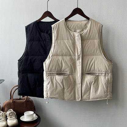 【Y80882】 實拍保暖白鴨絨50%羽絨背心251023