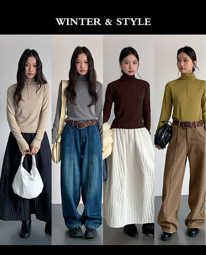 【LD11012】實拍加厚半高領6色打底長袖t恤251110