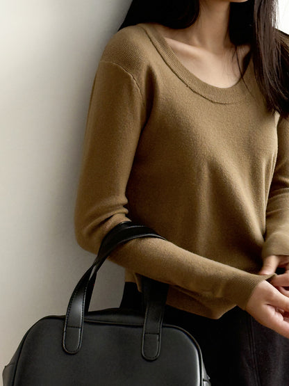 【Y275】實拍冬季U領長袖針織衫251106