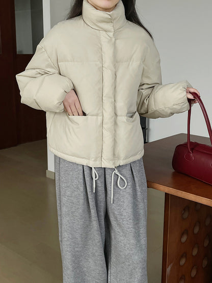 【cim35031】實拍冬季麵包羽絨連帽立領外套（可拆針織連帽）（含白鴨絨80%)241225