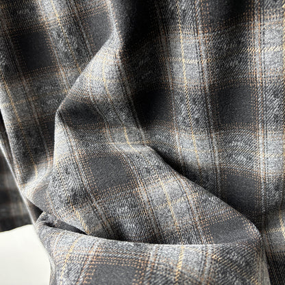 【YG8095】實拍日系復古呢料格紋直筒七分闊腿褲251016