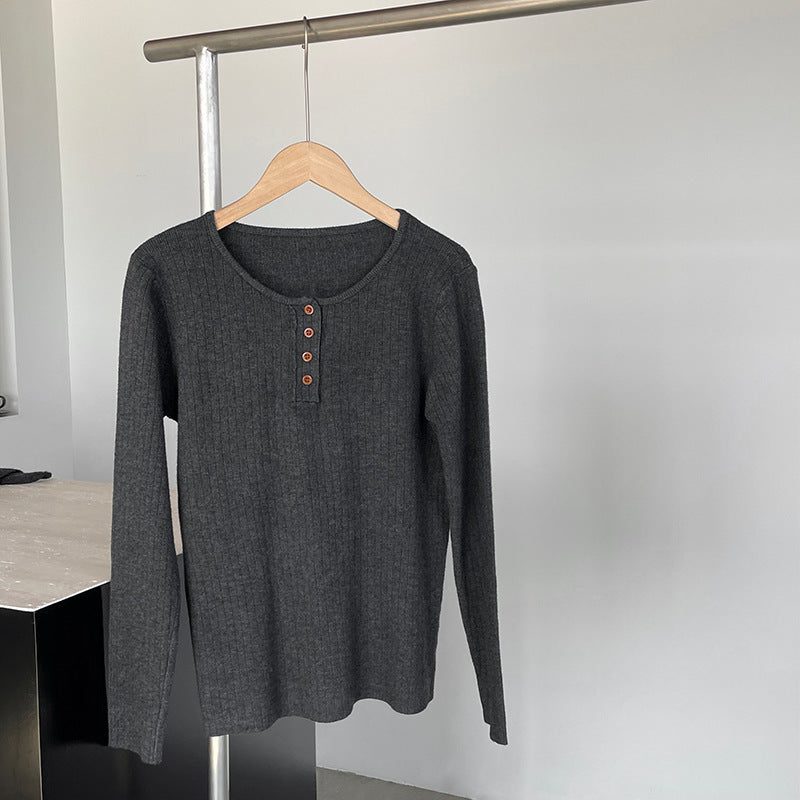 【cimYL369】實拍圓領坑條安迪绒氣質針織衫251201