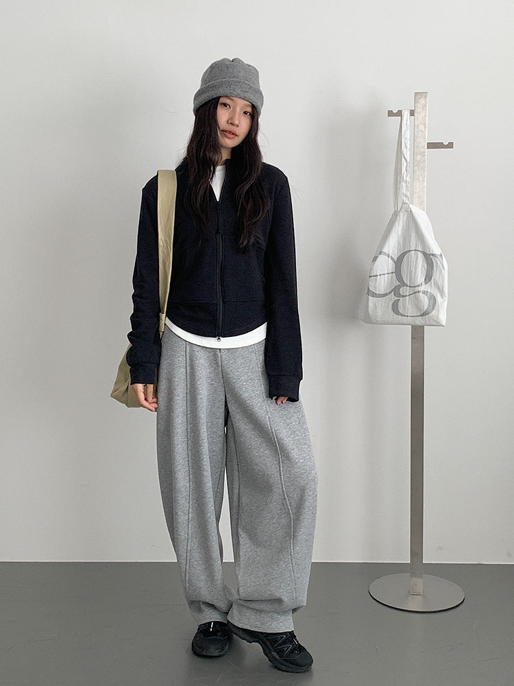 【LD3293】實拍立領雙頭拉鍊衞衣外套251103