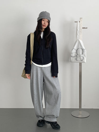 【LD3293】實拍立領雙頭拉鍊衞衣外套251103