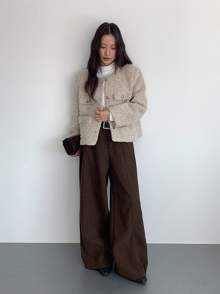 【LD9507】實拍高級感小香風粗花呢子外套251110