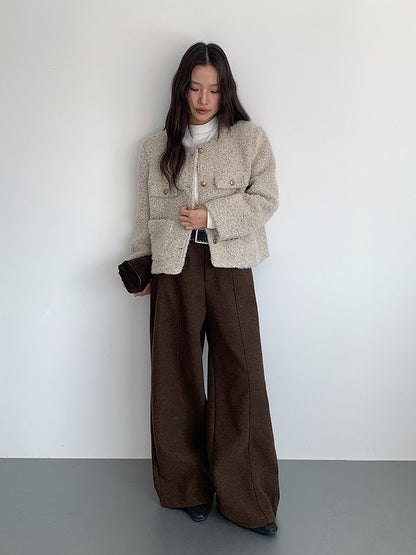 【LD9507】實拍高級感小香風粗花呢子外套251110