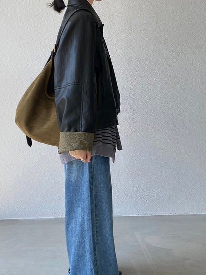 【cimz1667】實拍個性復古黑色工裝皮衣外套251120