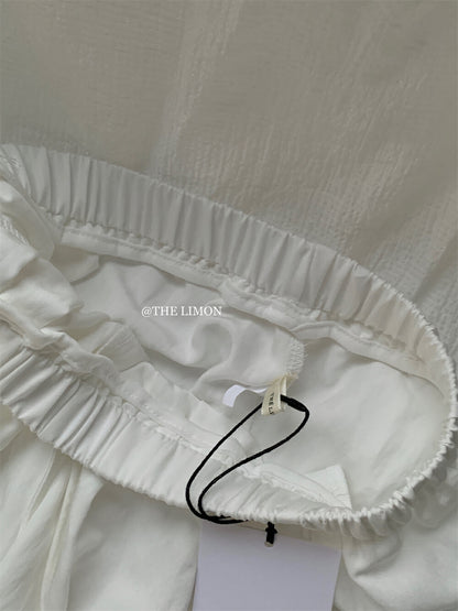 【L8501】實拍檸檬簡約舒適抽繩闊腿褲250414