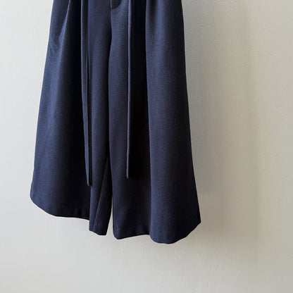 【Y82677】 實拍復古系帶加厚七分闊腿褲251023