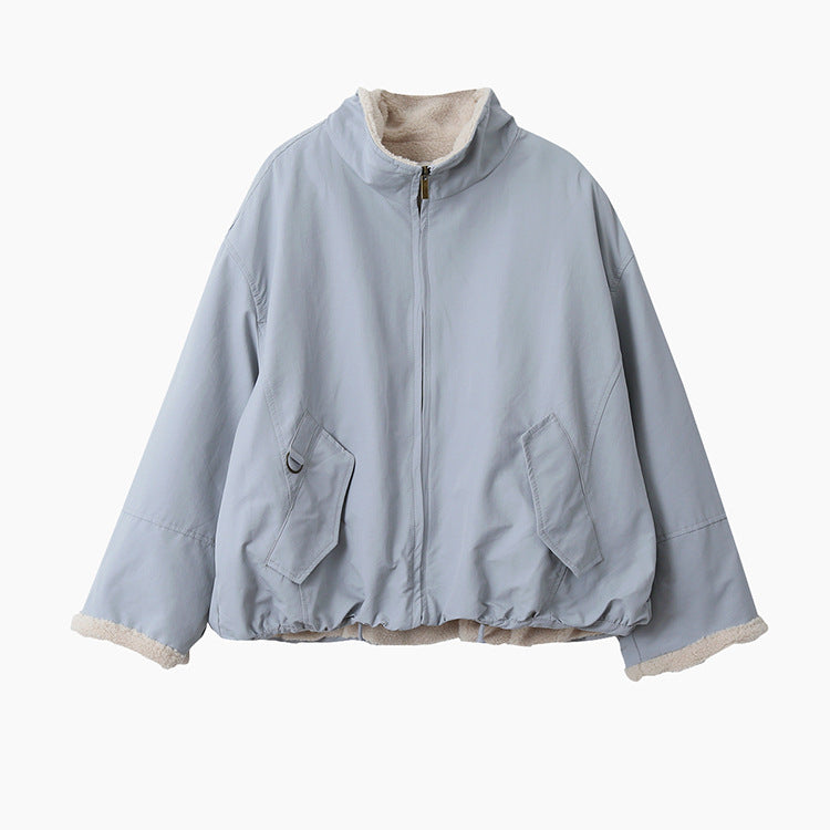 【LD11031】實拍冬天高級感加厚立領羊羔毛保暖夾克外套251124