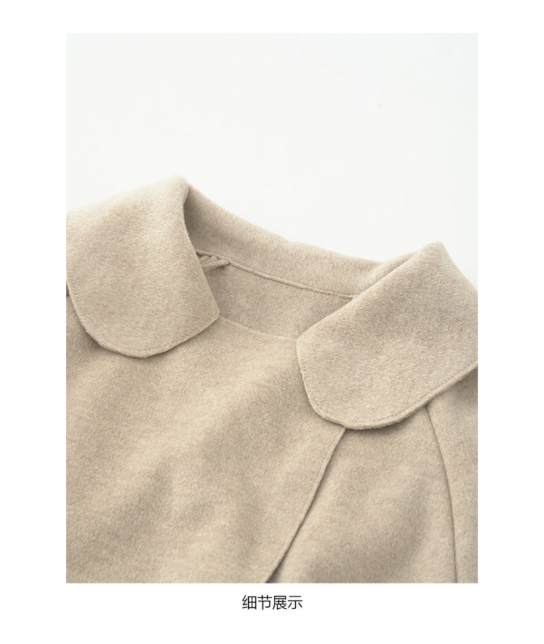 【H5479】實拍秋冬英倫翻領束腰雙面呢羊絨長外套251109