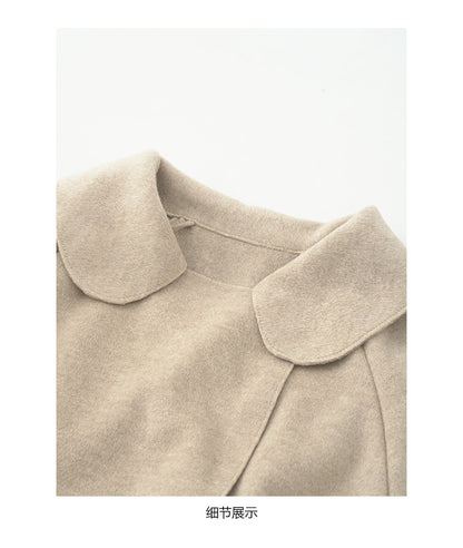 【H5479】實拍秋冬英倫翻領束腰雙面呢羊絨長外套251109