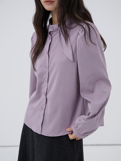 【LD3278】實拍小圓領長袖襯衫+條紋針織背心（分開下單）251103