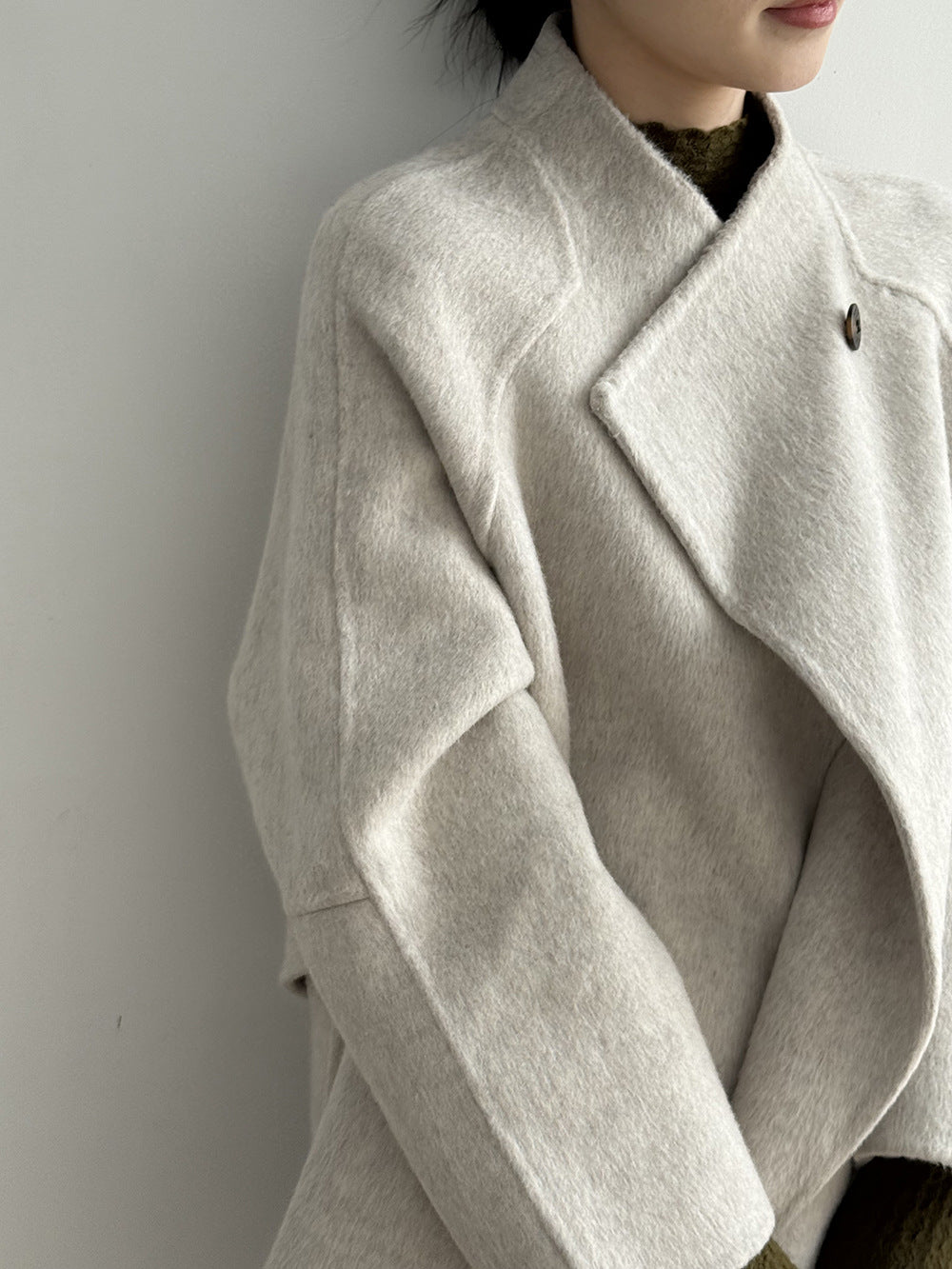 【Y8511】實拍高級感立領羊毛呢大衣外套（棉羊毛52%)251106