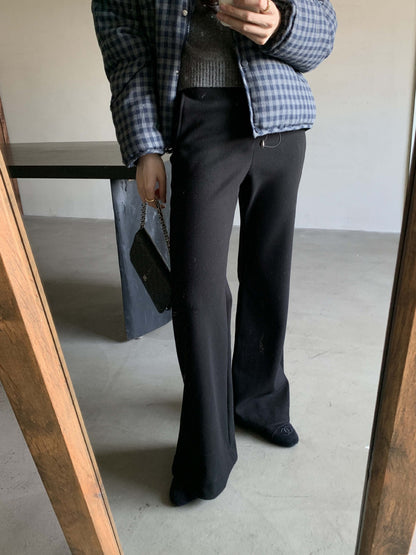 【H5517】實拍超級瘦高腰加絨厚款氣質喇叭褲251125