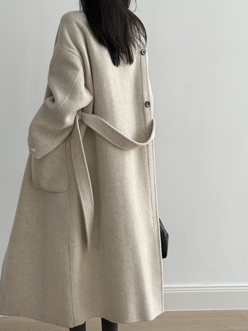 【Y25527】實拍高單質感雙面羊毛呢立領大衣（棉羊毛68%)251106