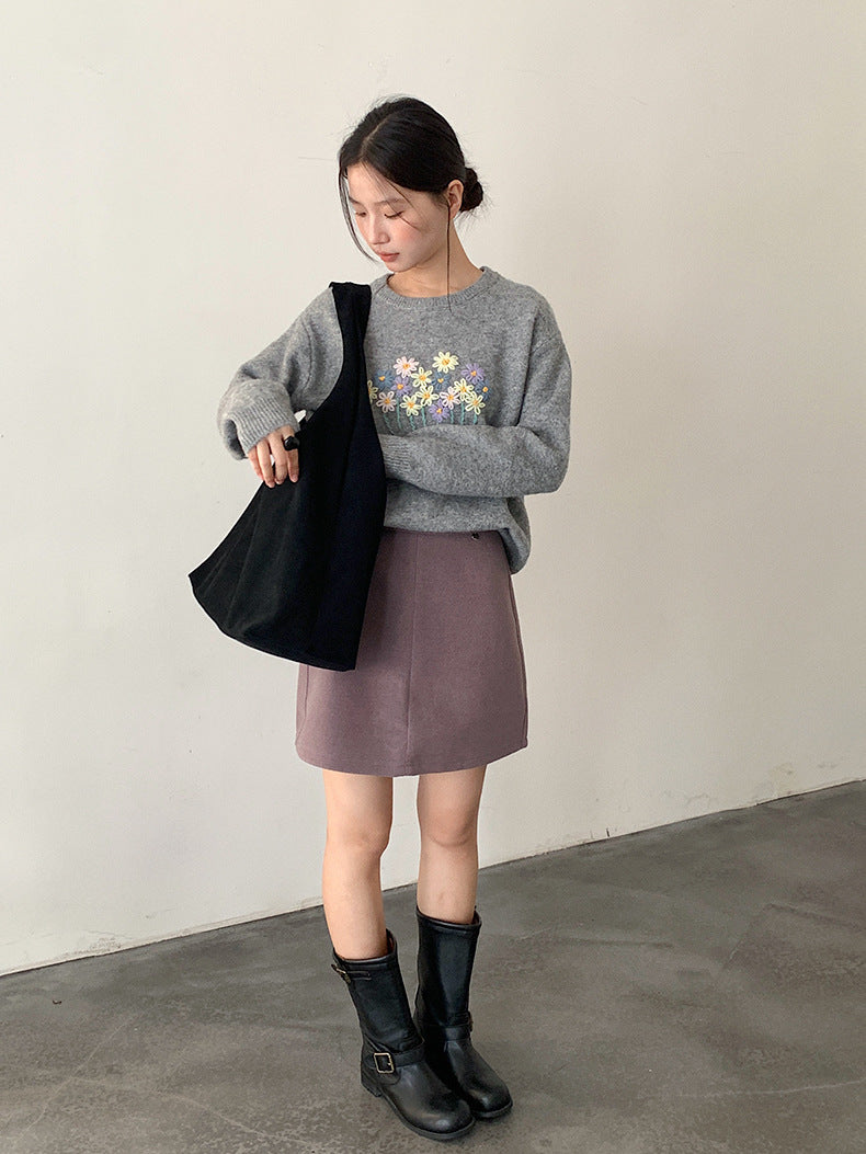 【LD11038】實拍立體小花針織衫251202