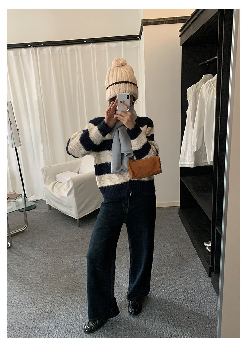 【H5483】實拍S~XL復古加厚水洗直筒牛仔褲251109