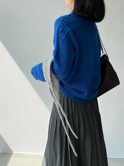 【cim1293】實拍氣質鏤空提花寬鬆慵懶針織衫(15羊毛)251030