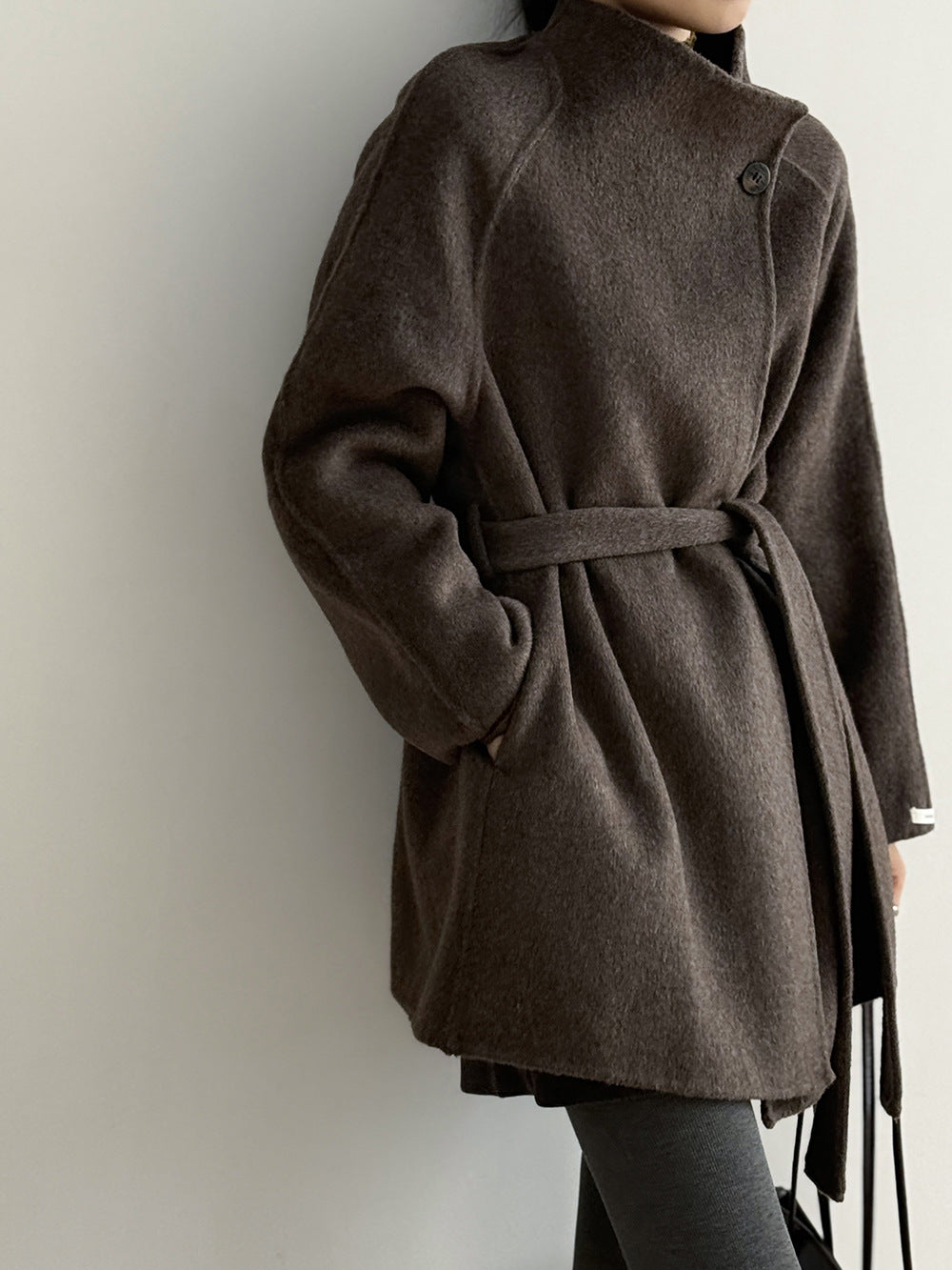 【Y8511】實拍高級感立領羊毛呢大衣外套（棉羊毛52%)251106