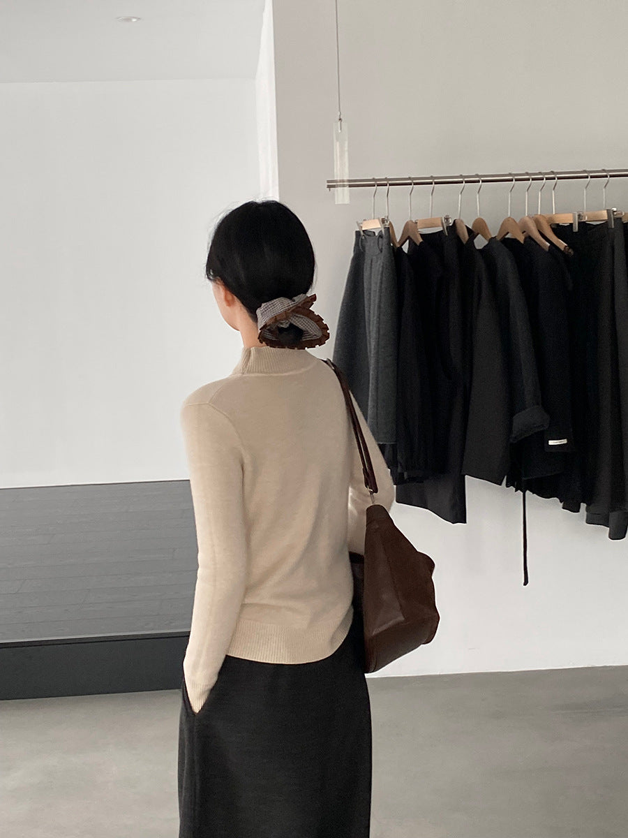 【cimz1190】實拍一體絨加絨加厚保暖小高領針織衫251120