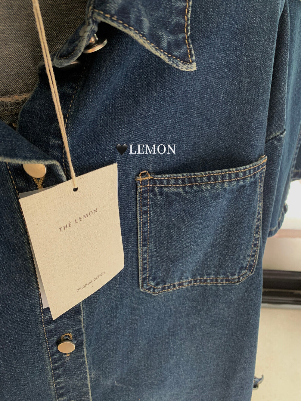 【LA169】檸檬春季美式復古藍牛仔襯衫外套+設計感褲裙 兩件套240311