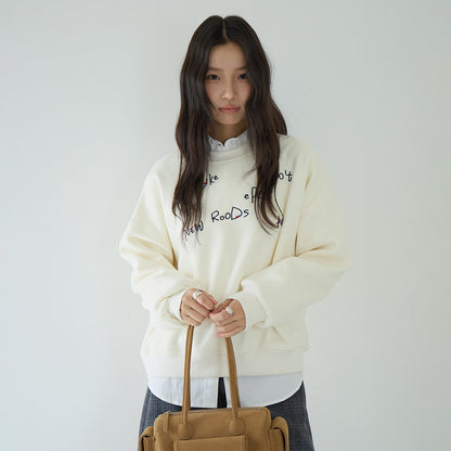 【LD3270】 實拍精品刺繡珠寬鬆厚款長袖衛衣（加絨）251020