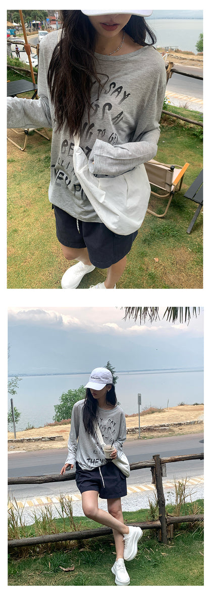 【H5178】實拍夏天印花寬鬆圓領防曬罩衫250415