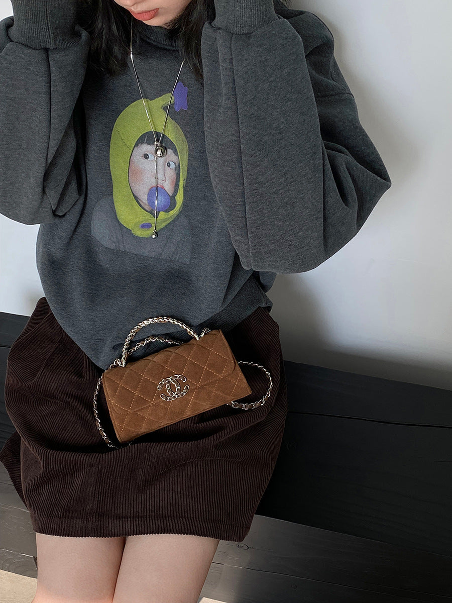 【cimz6389】實拍加絨加厚酪梨女孩長袖衞衣251120