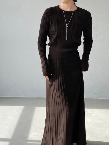 【cimz100789】實拍法式高級感收腰顯瘦針織衫＋針織長裙(分開下單）251120