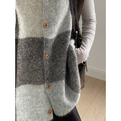 【YP2576】 實拍日系復古格子針織馬甲(含羊毛3%) 251023