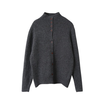 【LD11037】實拍高領開衫針織毛衣251202