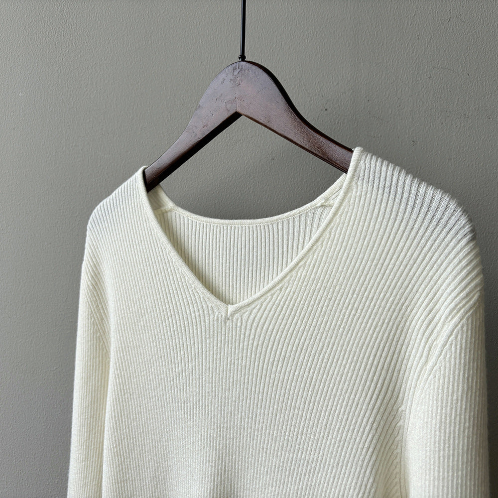 【YP313】實拍冬季氣質簡約v領針織衫251113