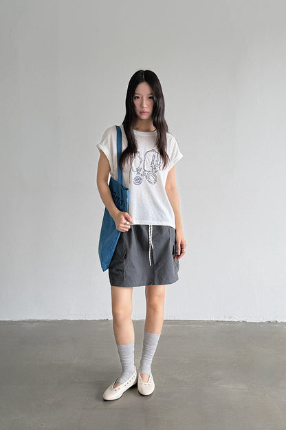 【LD3036】美式辣妹工裝風😎小隻女必備防走光高腰鬆緊腰短裙260714