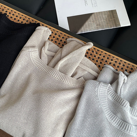 在台現貨【cimYL069】實拍温柔亞麻針織罩衫