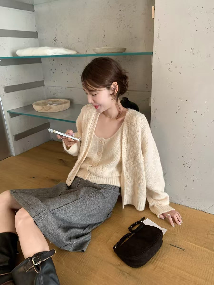 【LS991556】實拍IMISS手作質感・手工鉤花針織背心261006