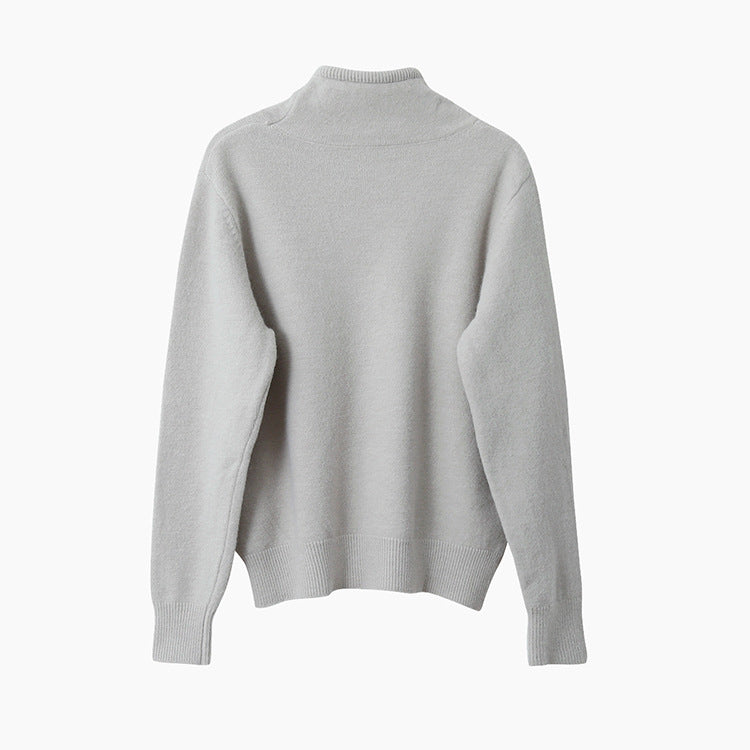 【LD3294】實拍慵懶復古立領羊駝絨針織衫251103