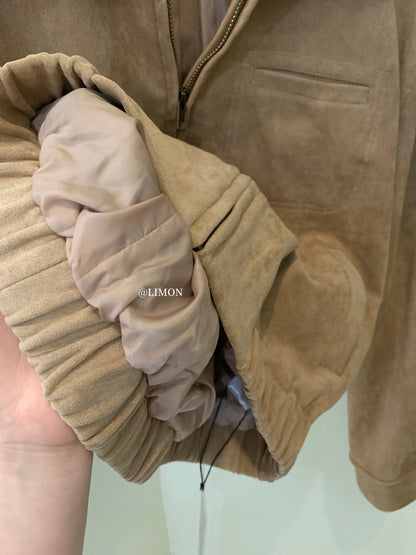 【L9150】實拍檸檬復古寬鬆羊津絨工裝長袖短外套251117