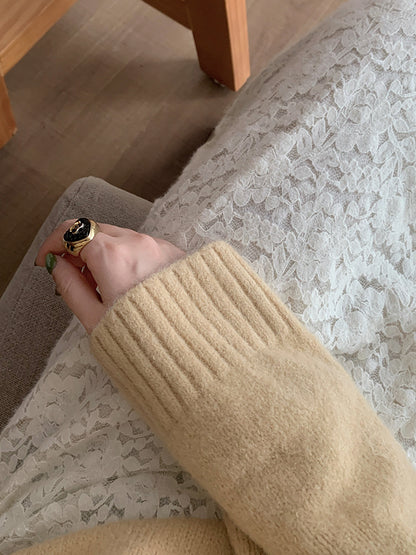 【LD9538】實拍慵懶軟糯寬鬆長袖針織毛衣251103