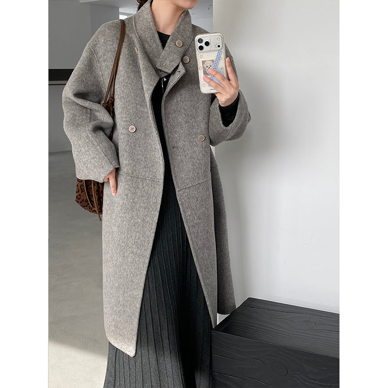 【cimz629065】實拍高級感貴氣重磅氣質羊毛桑蟬絲大衣外套251128